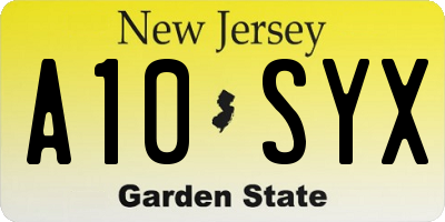 NJ license plate A10SYX