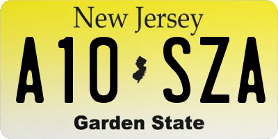 NJ license plate A10SZA