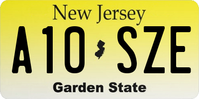 NJ license plate A10SZE