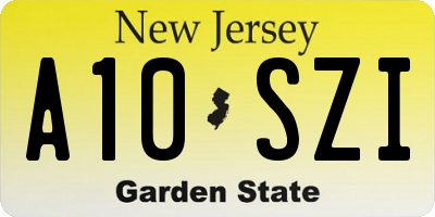 NJ license plate A10SZI