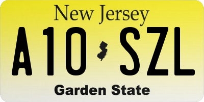 NJ license plate A10SZL