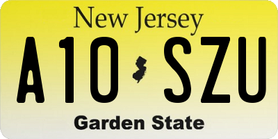 NJ license plate A10SZU