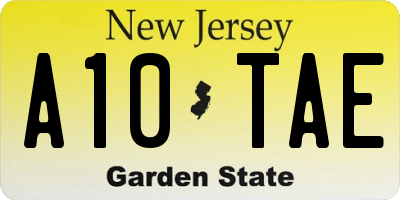 NJ license plate A10TAE
