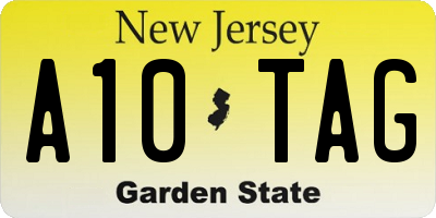 NJ license plate A10TAG