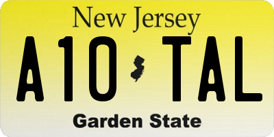 NJ license plate A10TAL