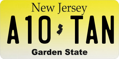 NJ license plate A10TAN