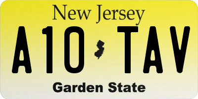 NJ license plate A10TAV