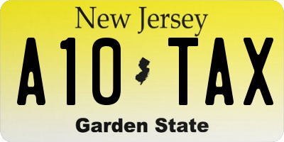 NJ license plate A10TAX