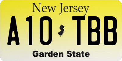 NJ license plate A10TBB