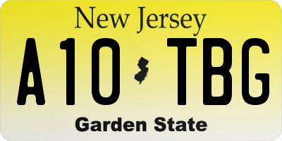 NJ license plate A10TBG