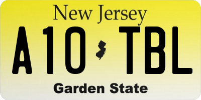NJ license plate A10TBL
