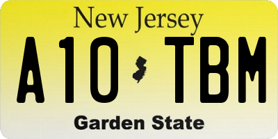 NJ license plate A10TBM