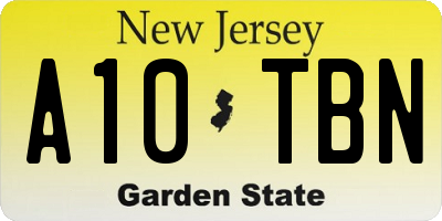 NJ license plate A10TBN