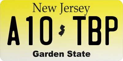 NJ license plate A10TBP