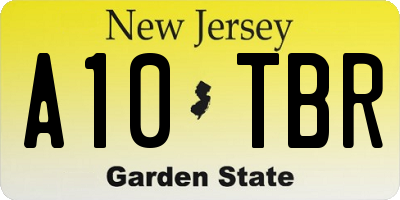 NJ license plate A10TBR