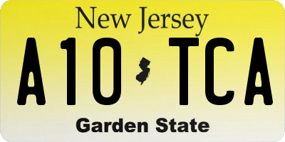 NJ license plate A10TCA