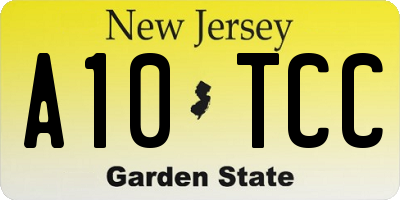 NJ license plate A10TCC