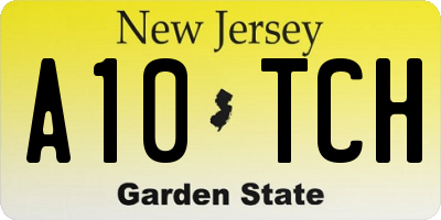 NJ license plate A10TCH