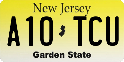 NJ license plate A10TCU