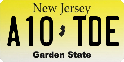 NJ license plate A10TDE