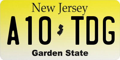NJ license plate A10TDG