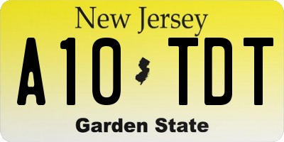NJ license plate A10TDT