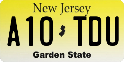 NJ license plate A10TDU