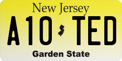 NJ license plate A10TED