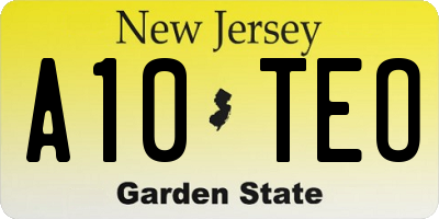 NJ license plate A10TEO