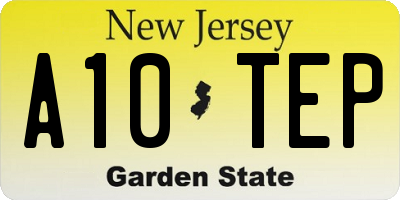 NJ license plate A10TEP