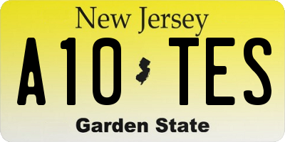 NJ license plate A10TES