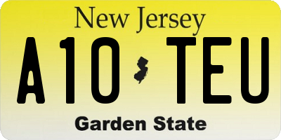 NJ license plate A10TEU