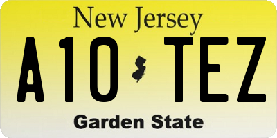 NJ license plate A10TEZ