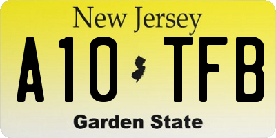 NJ license plate A10TFB
