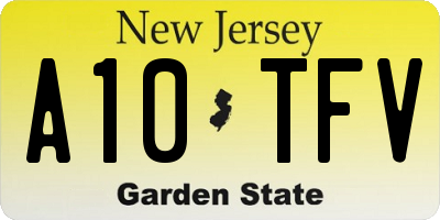 NJ license plate A10TFV