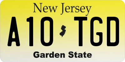 NJ license plate A10TGD