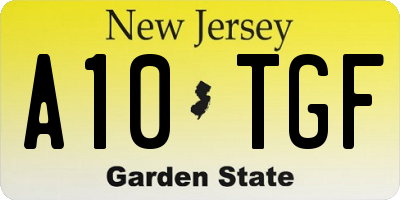 NJ license plate A10TGF