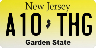 NJ license plate A10THG