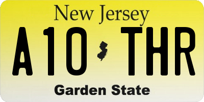 NJ license plate A10THR