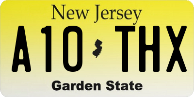 NJ license plate A10THX