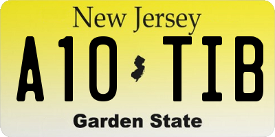 NJ license plate A10TIB