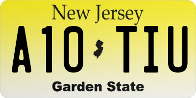 NJ license plate A10TIU