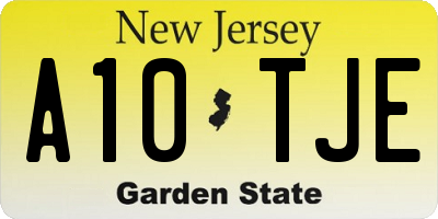 NJ license plate A10TJE