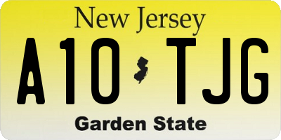 NJ license plate A10TJG