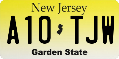 NJ license plate A10TJW
