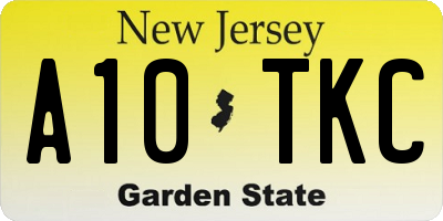 NJ license plate A10TKC
