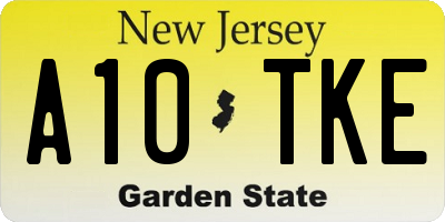 NJ license plate A10TKE