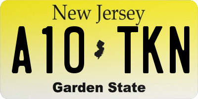 NJ license plate A10TKN