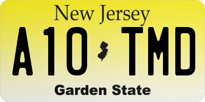 NJ license plate A10TMD