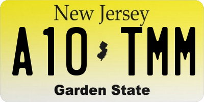 NJ license plate A10TMM
